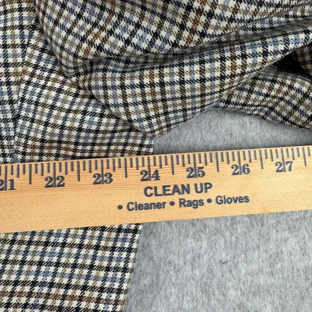 Jos A Bank Blazer Mens 46R Brown Check Silk Wool Tweed Sport Coat Jacket Classic